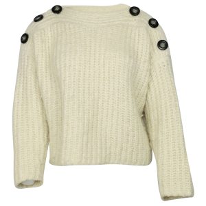 Isabel Marant Button-detail Pullover aus weißer Wolle 7748701126716