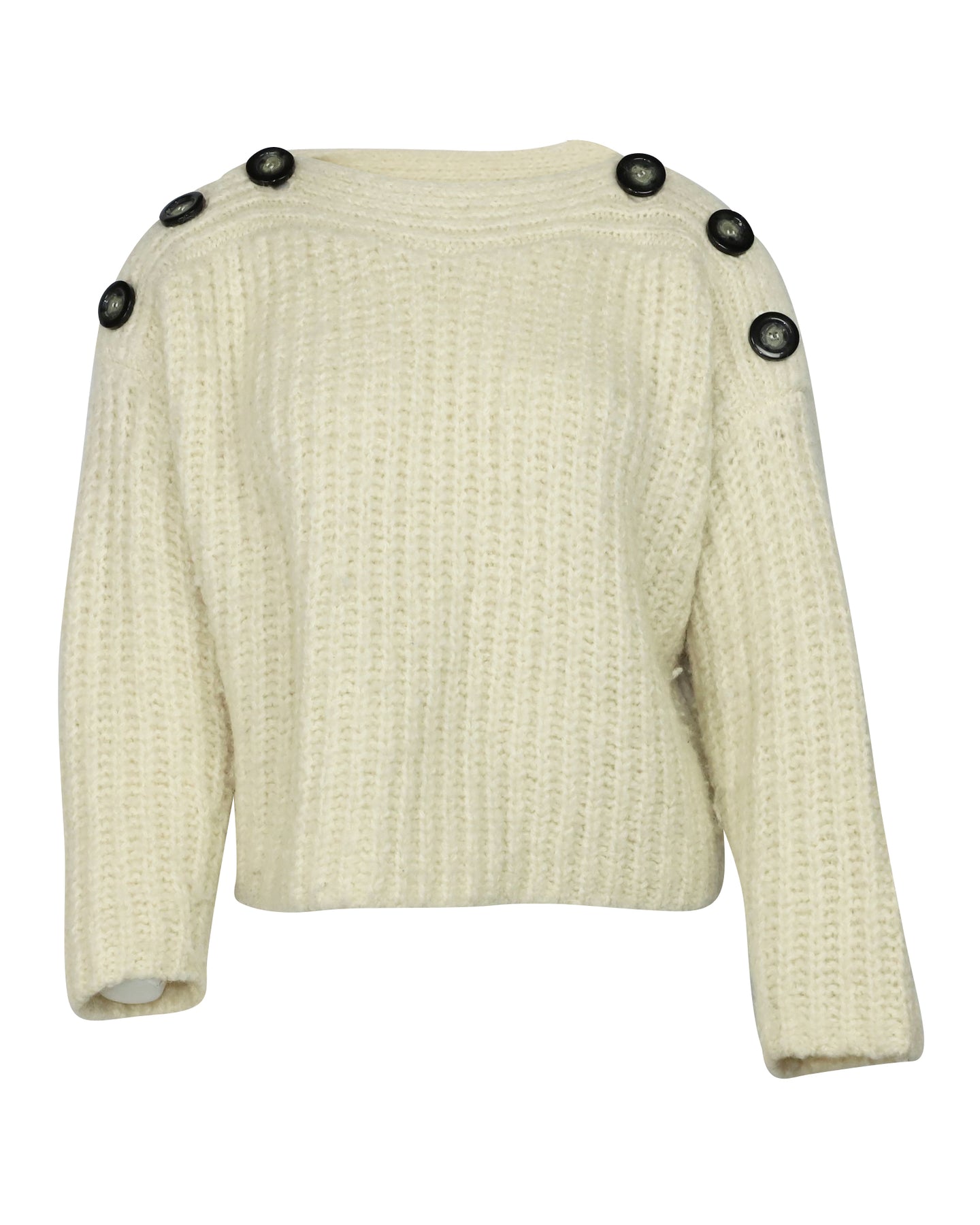 Isabel Marant Pullover aus weißer Wolle mit Knöpfen