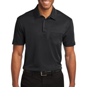 Port Authority Herren-Poloshirt „Seide Touch Performance“ mit Taschen. K540P