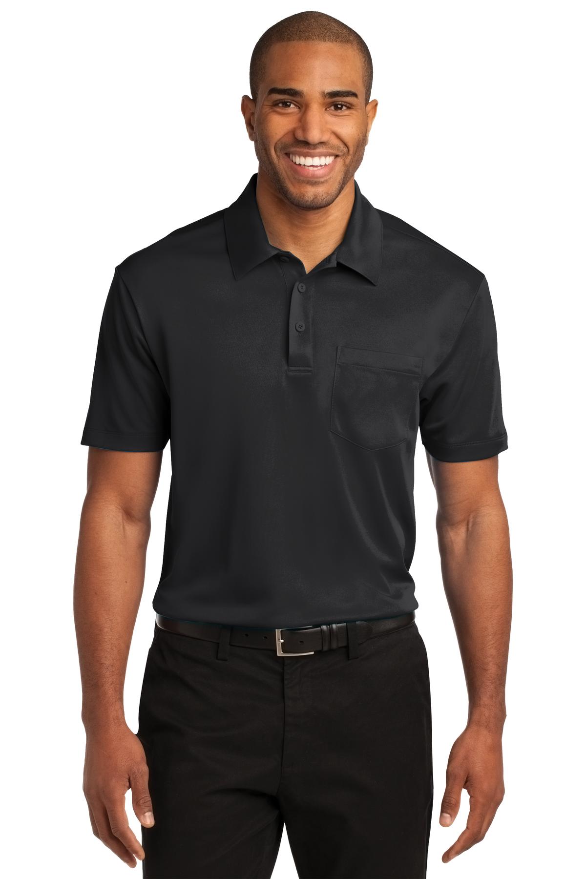Port Authority Herren-Poloshirt „Seide Touch Performance“ mit Taschen. K540P