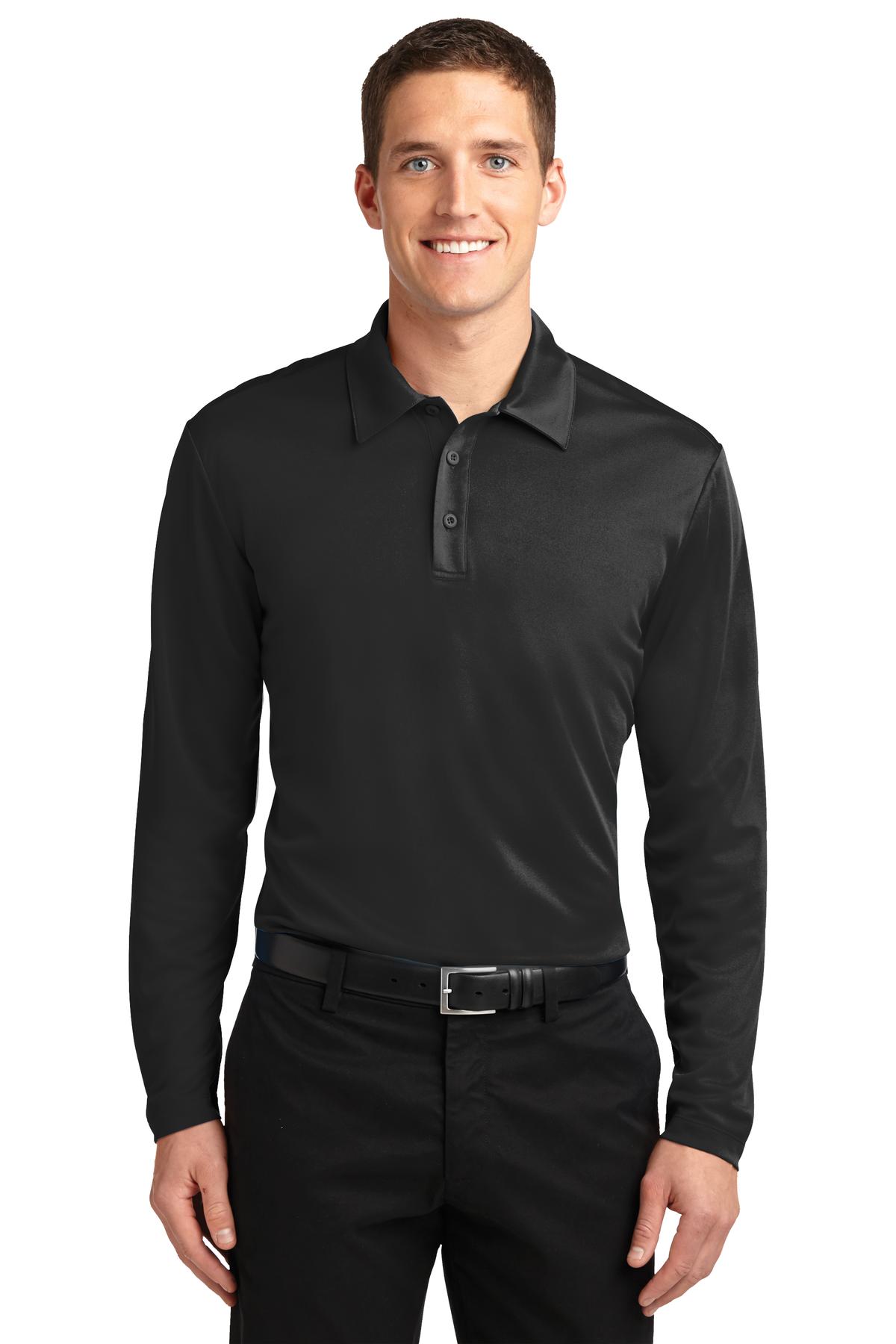 Port Authority Herren-Langarmpolo „Seide Touch Performance“. K540LS