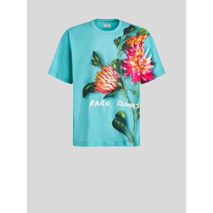 T-Shirt mit maxi bedruckten Blumen