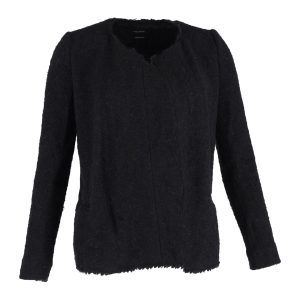 Isabel Marant Open-Front Jacke aus schwarzer Wolle