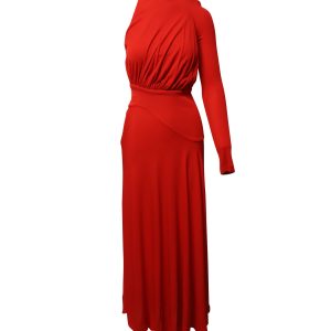 Antonio Berardi Einschultriges Kleid in Rot Viskose
