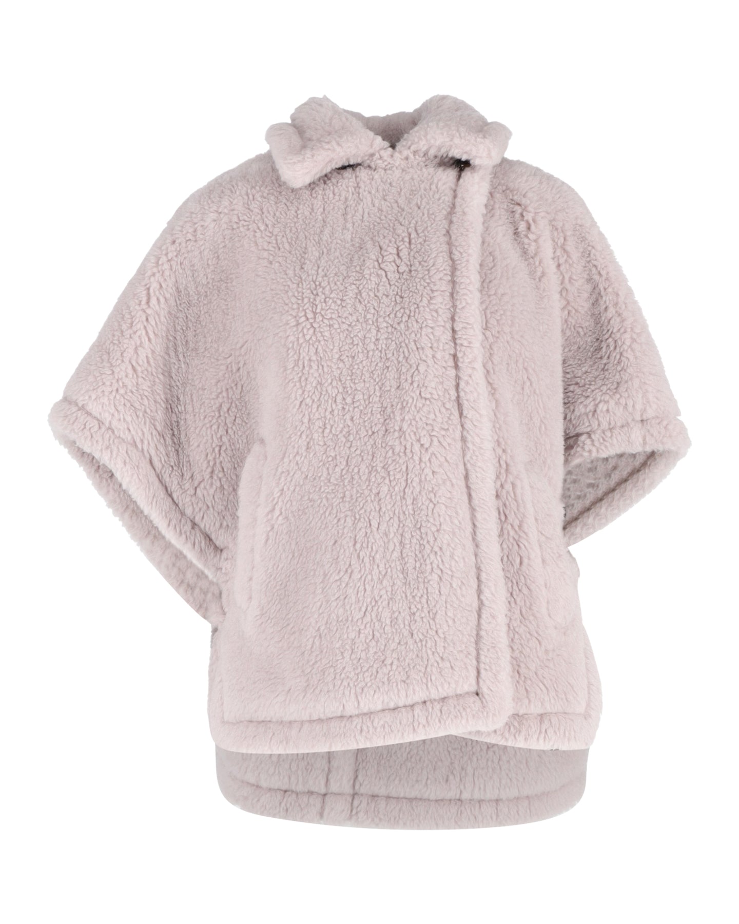 Max Mara Tebe Teddy Cape aus hellgrauer Wolle