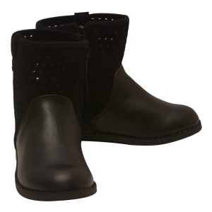 Mädchen schwarz echte Wildleder perforierte Obermaterial Stiefel 7 Kleinkinder-4 Kinder