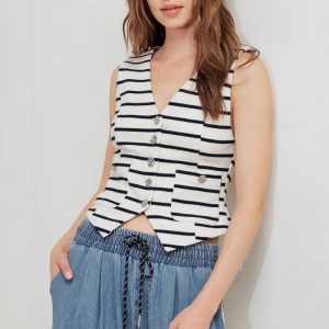 MARINE CHIC Gewebte Weste