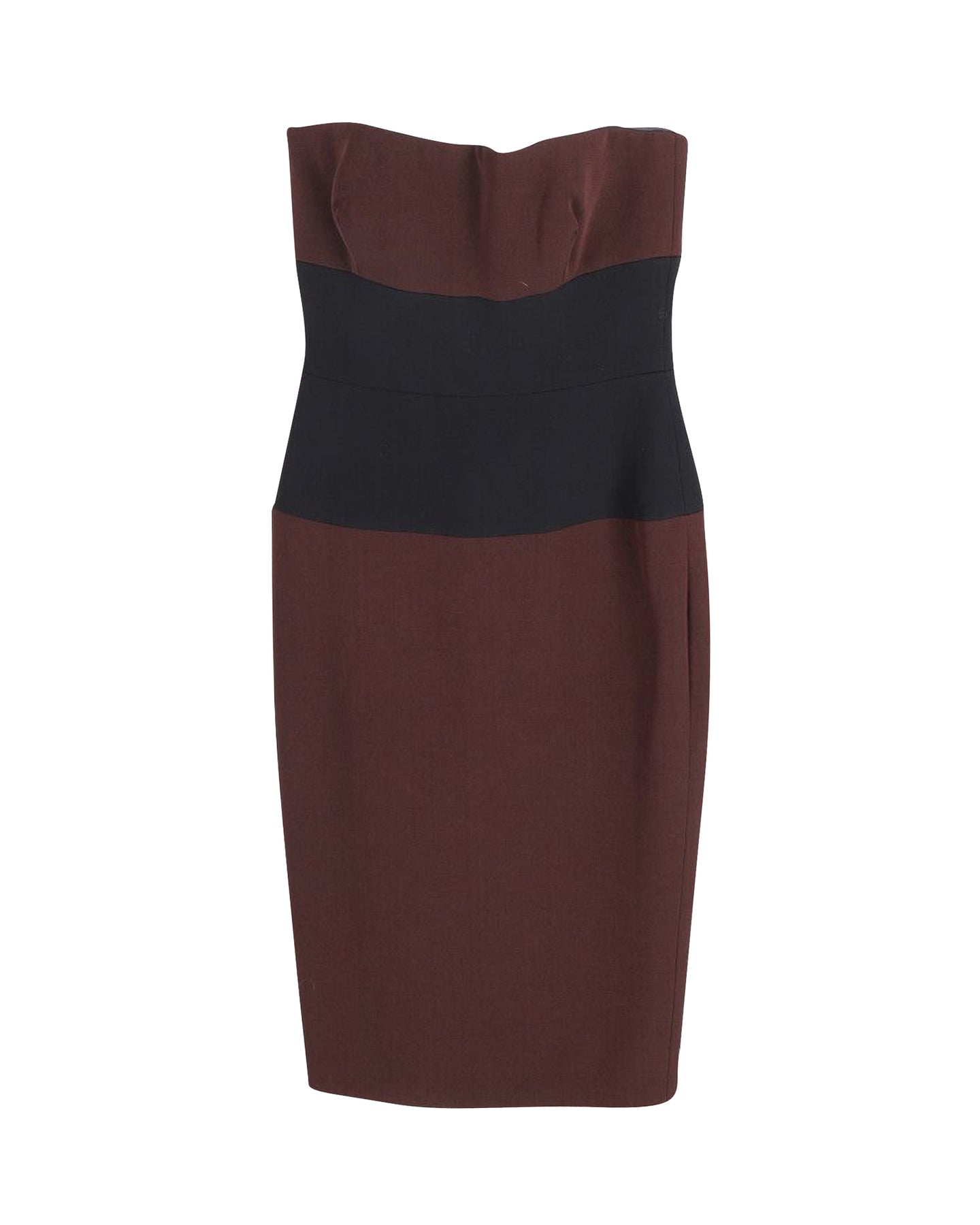 Victoria Beckham Trägerloses Kleid in Burgunder-Seide