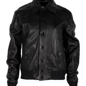Saint Laurent Moto Jacke aus schwarzem Leder 7748721672252