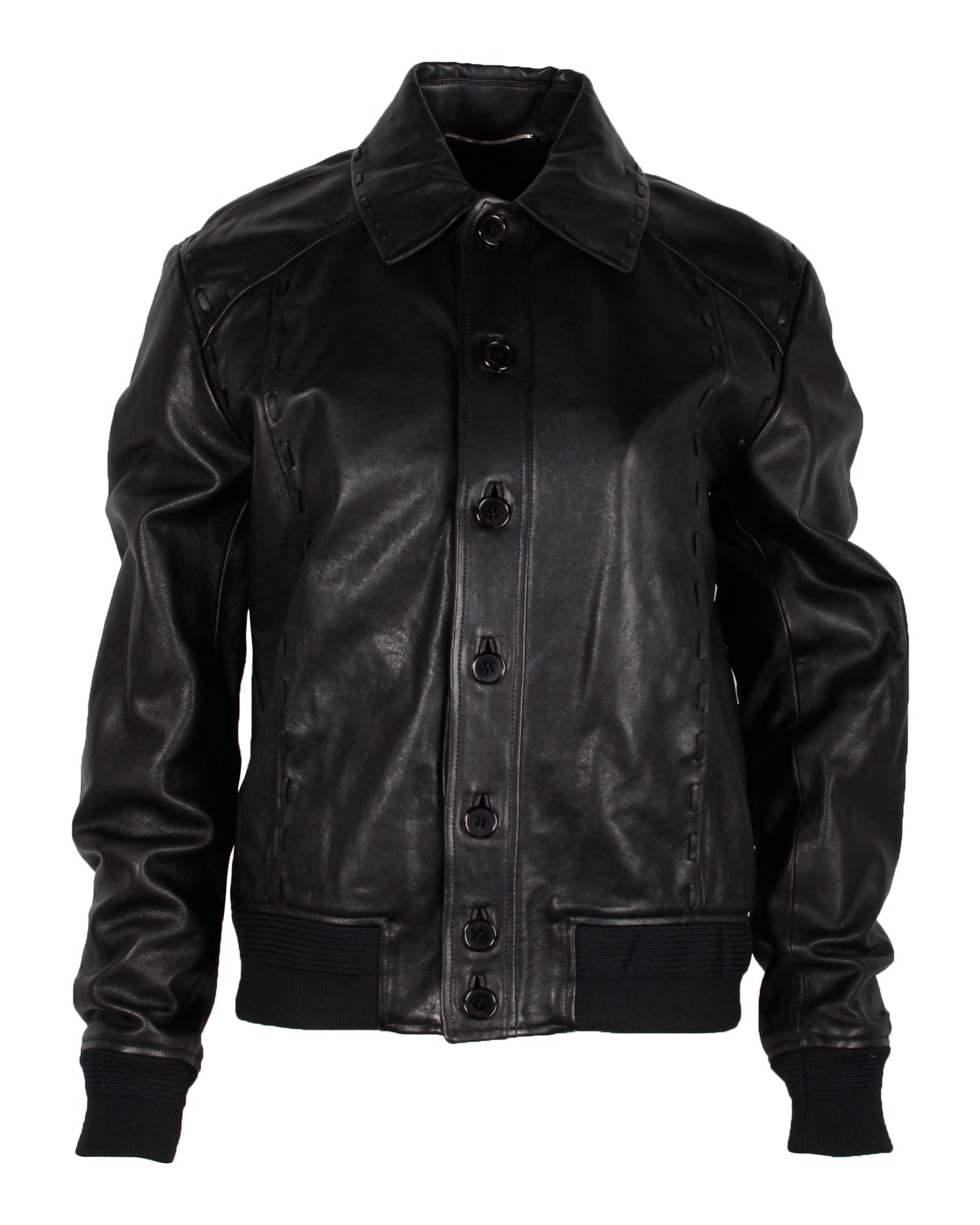 Saint Laurent Moto Jacke aus schwarzem Leder