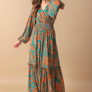 FLEETING FAUNA Kleid aus gewebtem Maxi