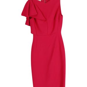 Antonio Berardi One Shoulder Kleid mit Volantärmeln aus rosa Viskose