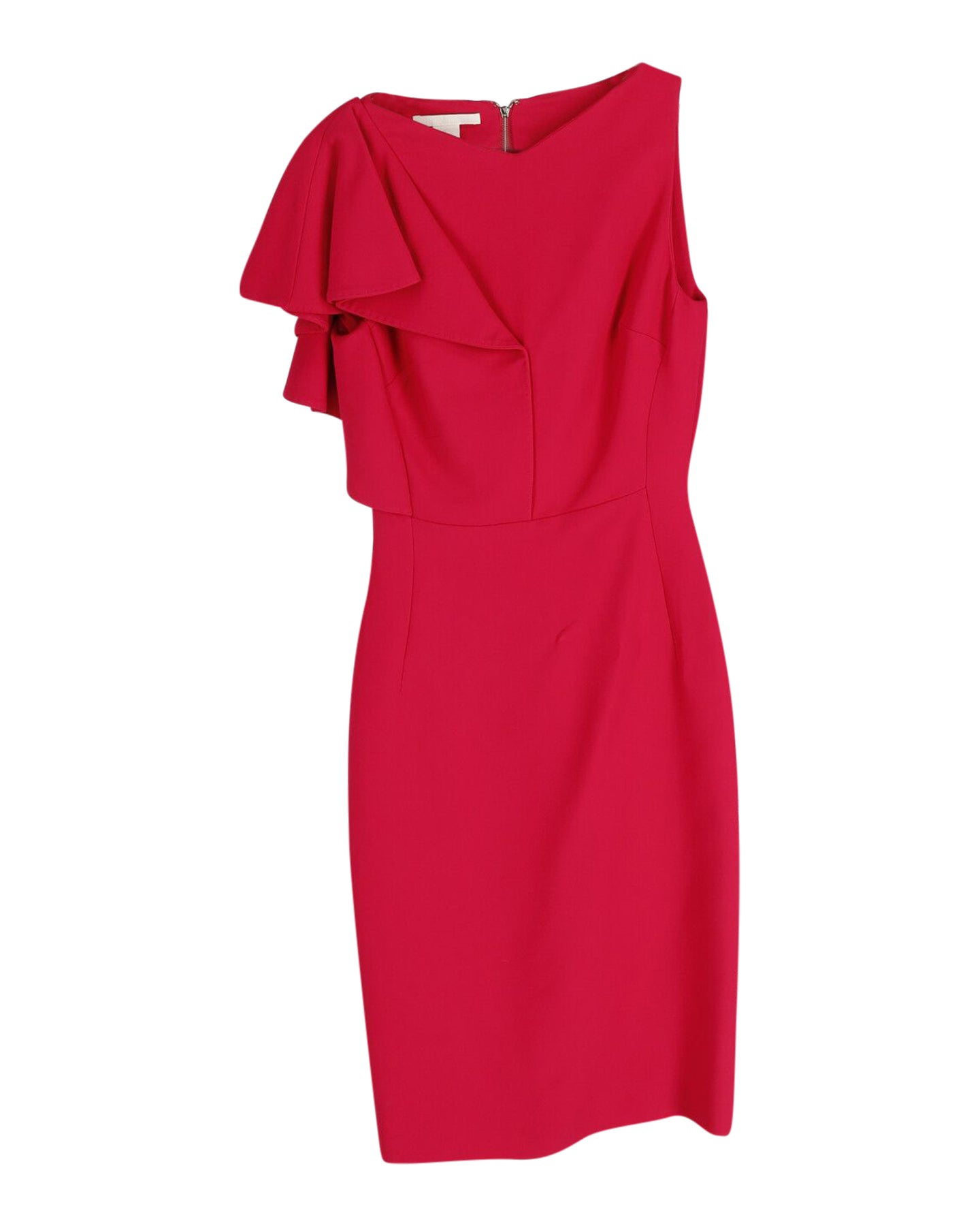 Antonio Berardi One Shoulder Kleid mit Volantärmeln aus rosa Viskose