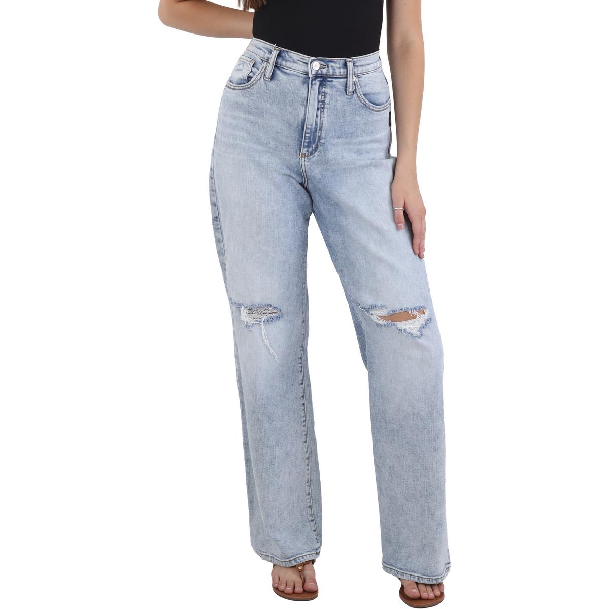 Sehr wünschenswerte Hose Distressed gerades Bein Jeans