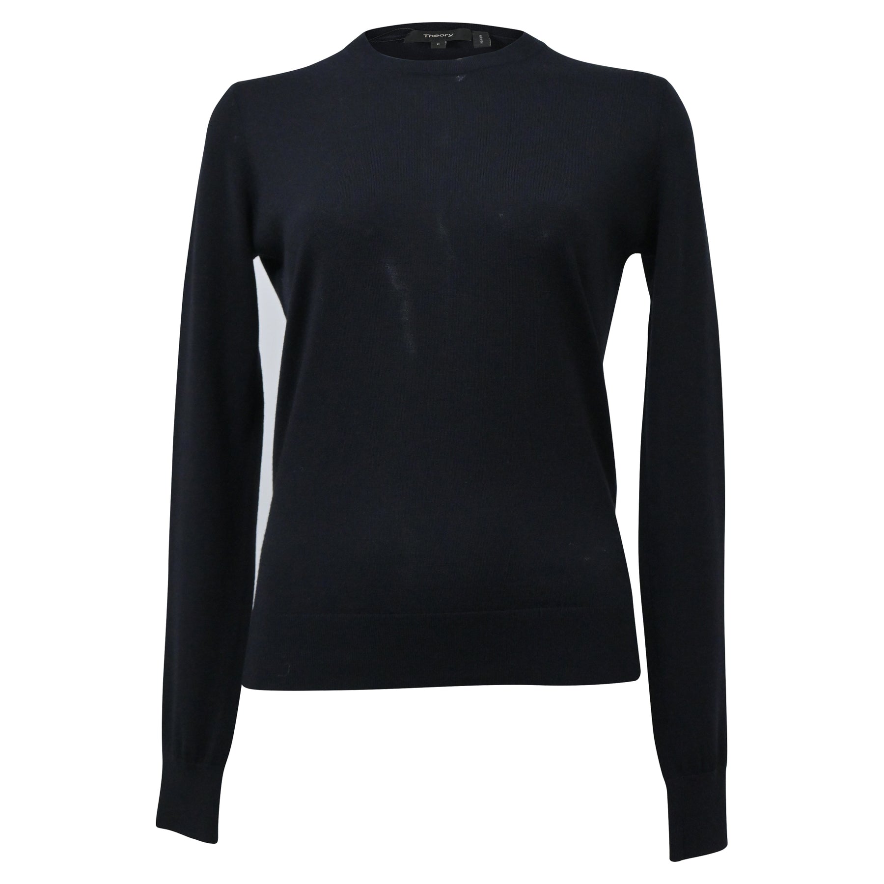 Theory Pullover mit Rundhalsausschnitt in Dunkelblau Blau Wolle