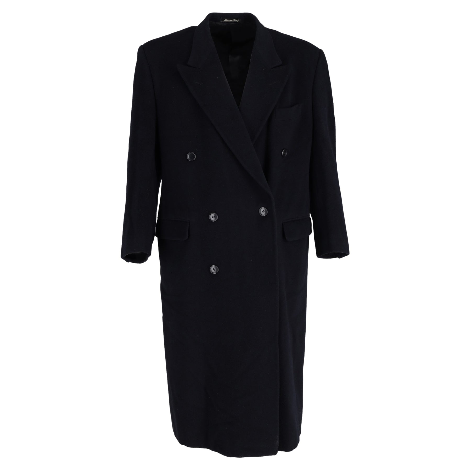 Giorgio Armani Zweireiher-Mantel aus dunkelblauer Wolle