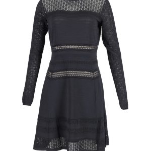 Diane Von Furstenberg Lace Pattern Mini-Kleid in schwarzem Rayon