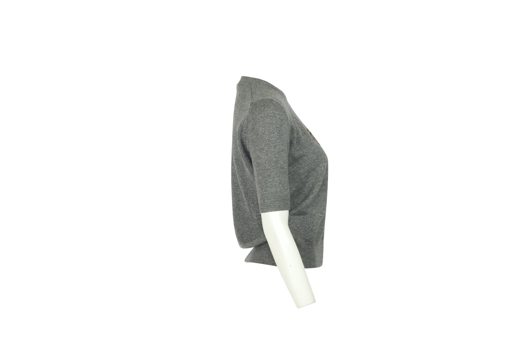 Dolce & Gabbana Schlüsselbesticktes Sweatshirt aus grauem Kaschmir