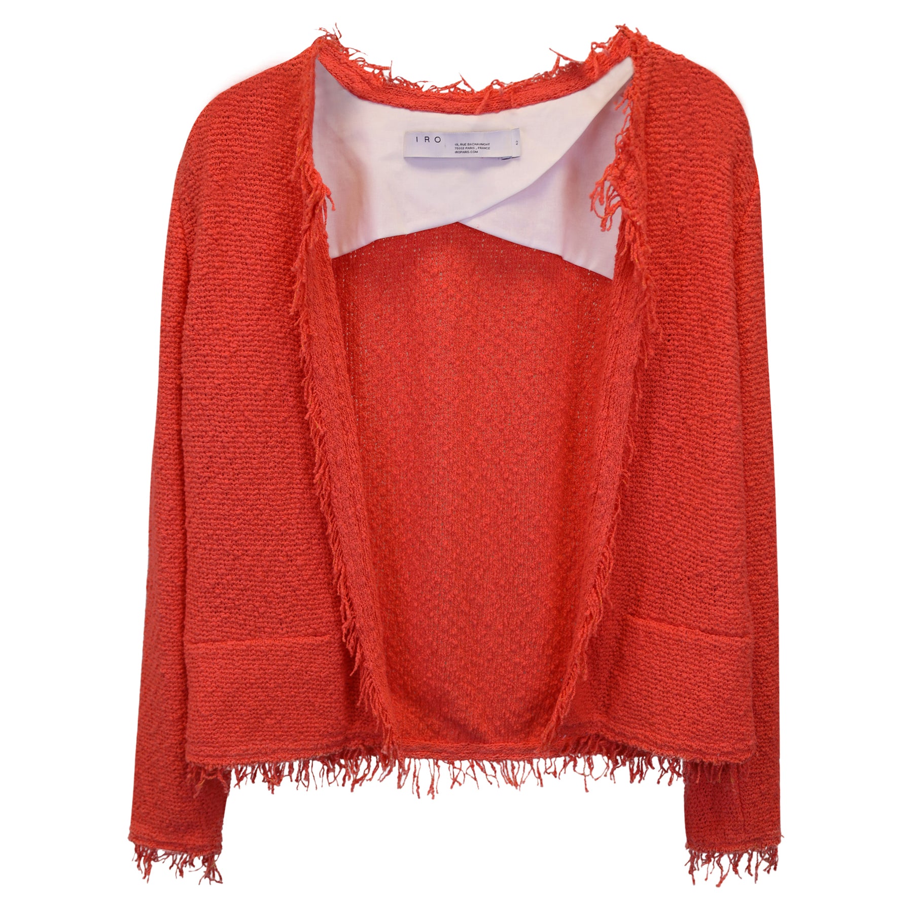 Iro Fringe offene Jacke in Orange Tweed