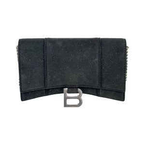 Balenciaga Sanduhr Geldbörse auf Kette Glitzer Schultertasche
