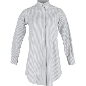 Thom Browne gestreiftes Minikleid aus weißer Baumwolle 7748708991036