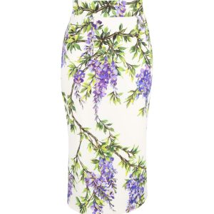 Dolce & Gabbana Midi Bleistiftrock aus Baumwolle mit Blumenmuster