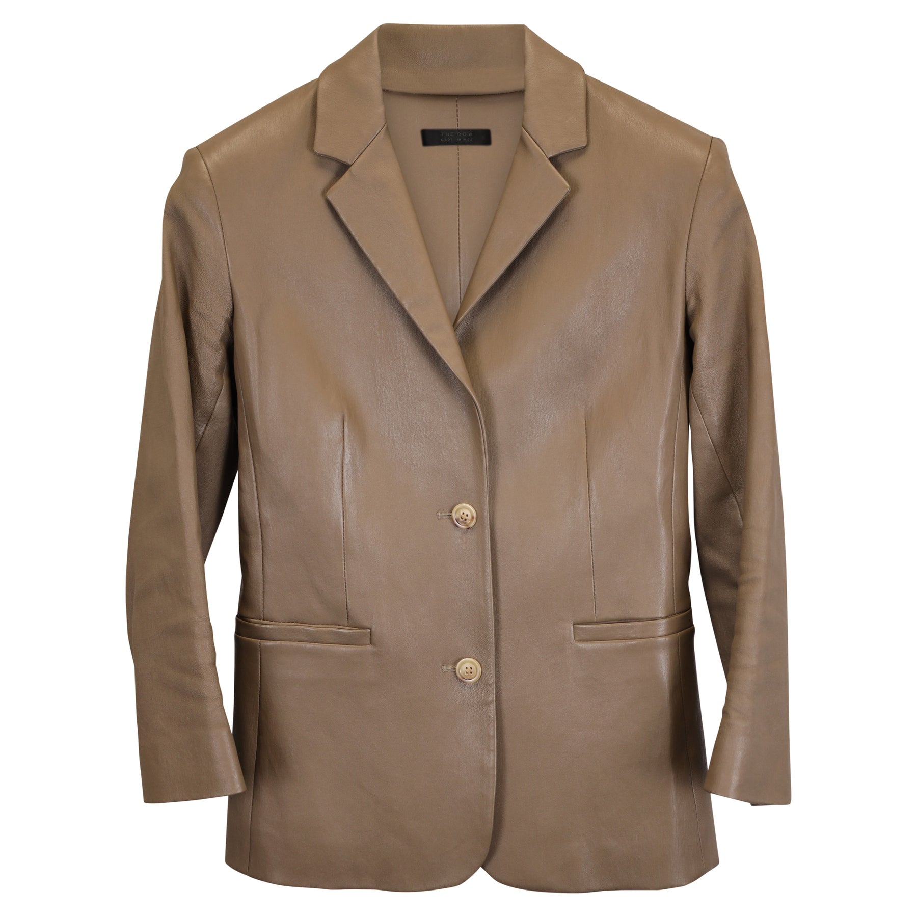 The Row Essentials Nolbon Jacke aus braunem Leder 7748694933564