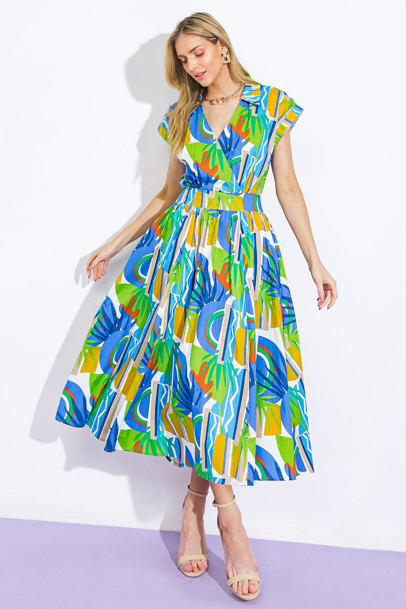 SOMMER MIRAGE gewebt MIDI Kleid