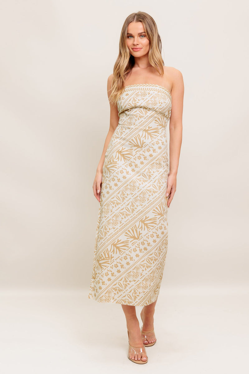 BOHO TROPIC DRAPE gewebt MIDI Kleid