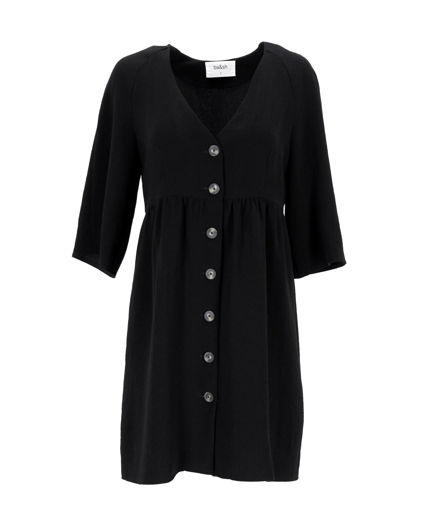 Ba&Sh Kleid mit Knöpfen aus schwarzem Polyester