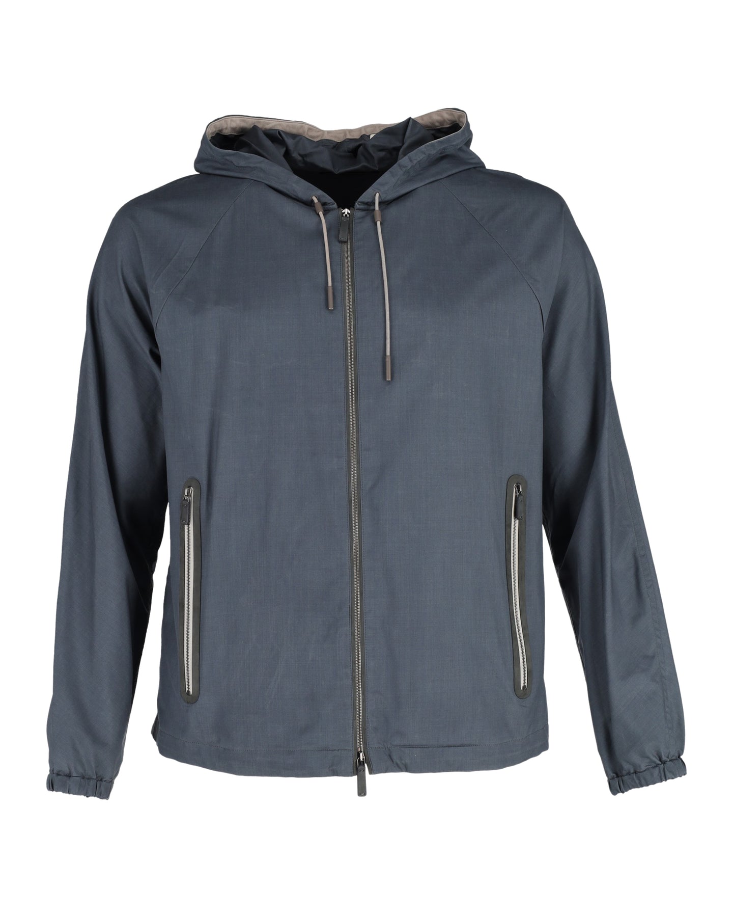 Ermenegildo Zegna Leggerissimo Traveller Kapuzenjacke aus blauem Leinen