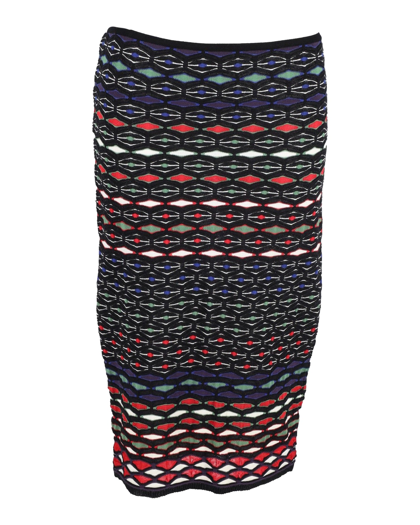 Missoni Gestrickter Bodycon Midirock aus mehrfarbiger Viskose