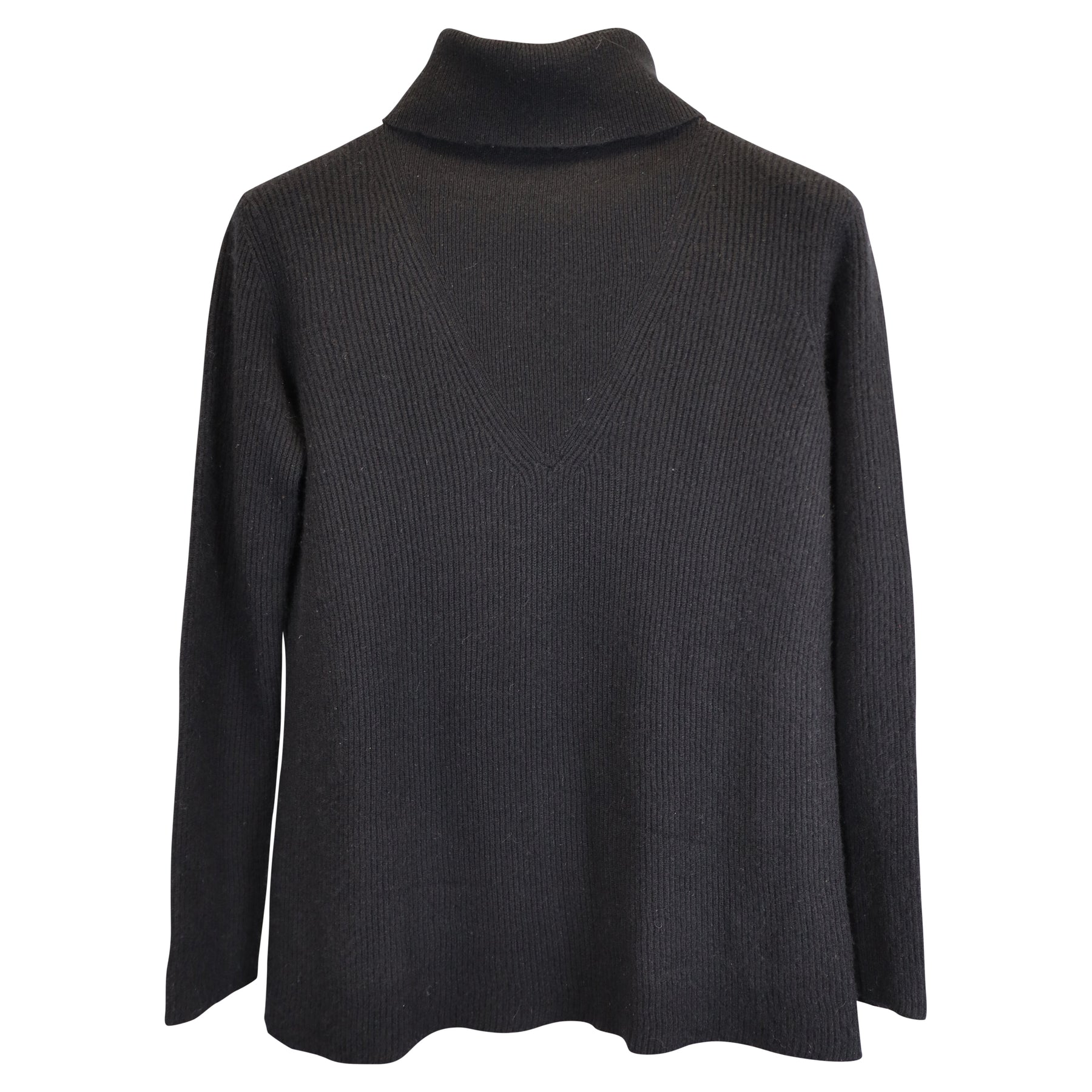 Pullover mit Rundhalsausschnitt aus schwarzem Kaschmir
