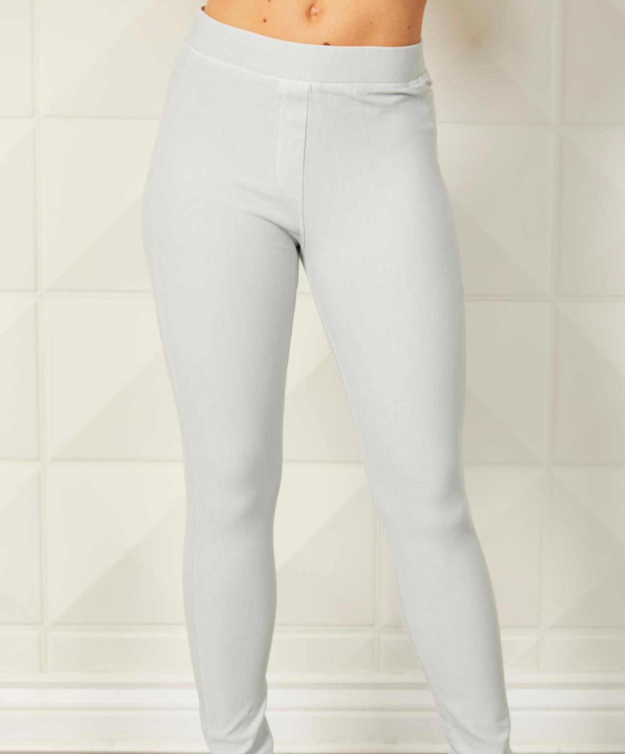 Hohe Taille Jegging in Silber