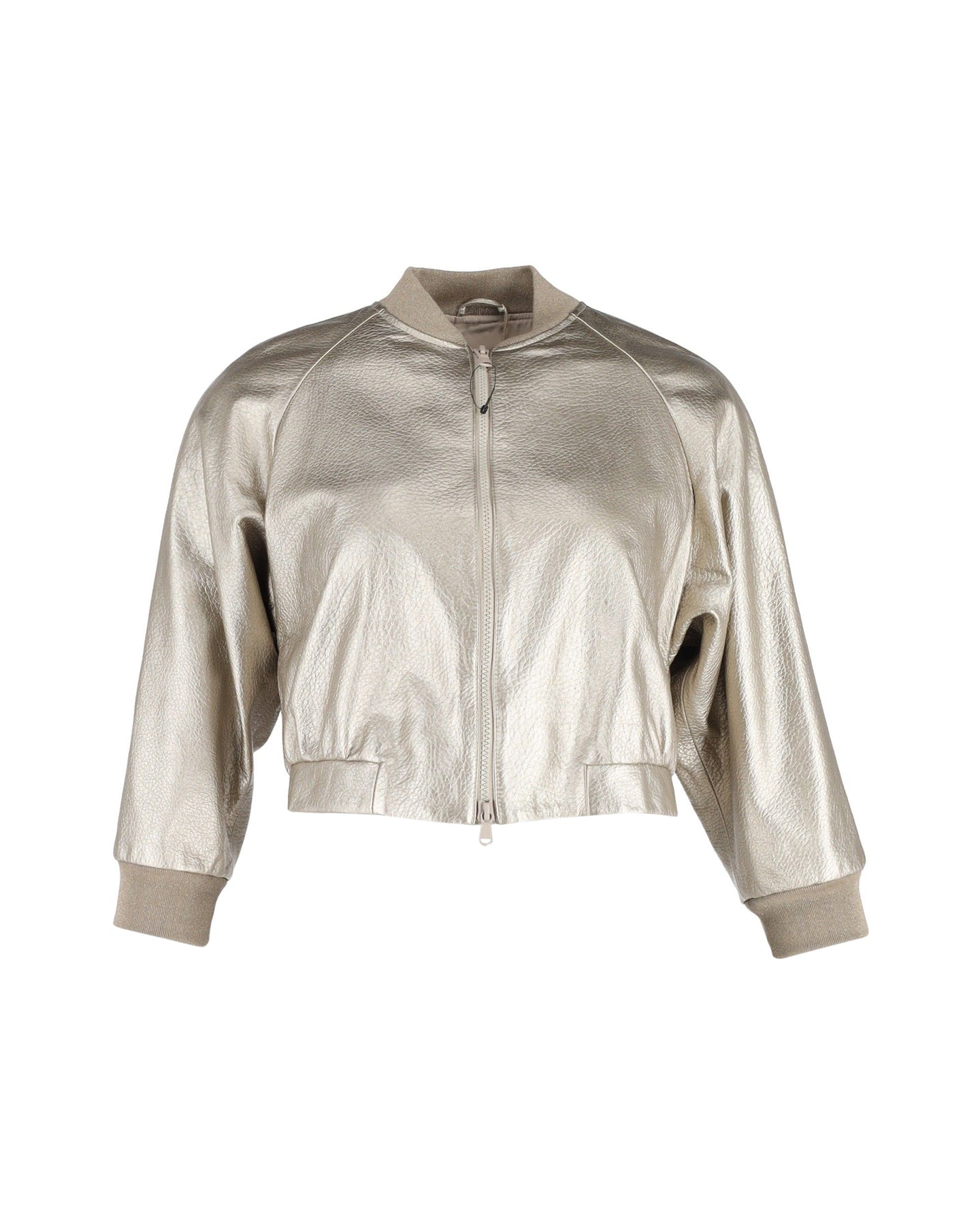 Brunello Cucinelli Bomberjacke aus goldfarbenem Leder