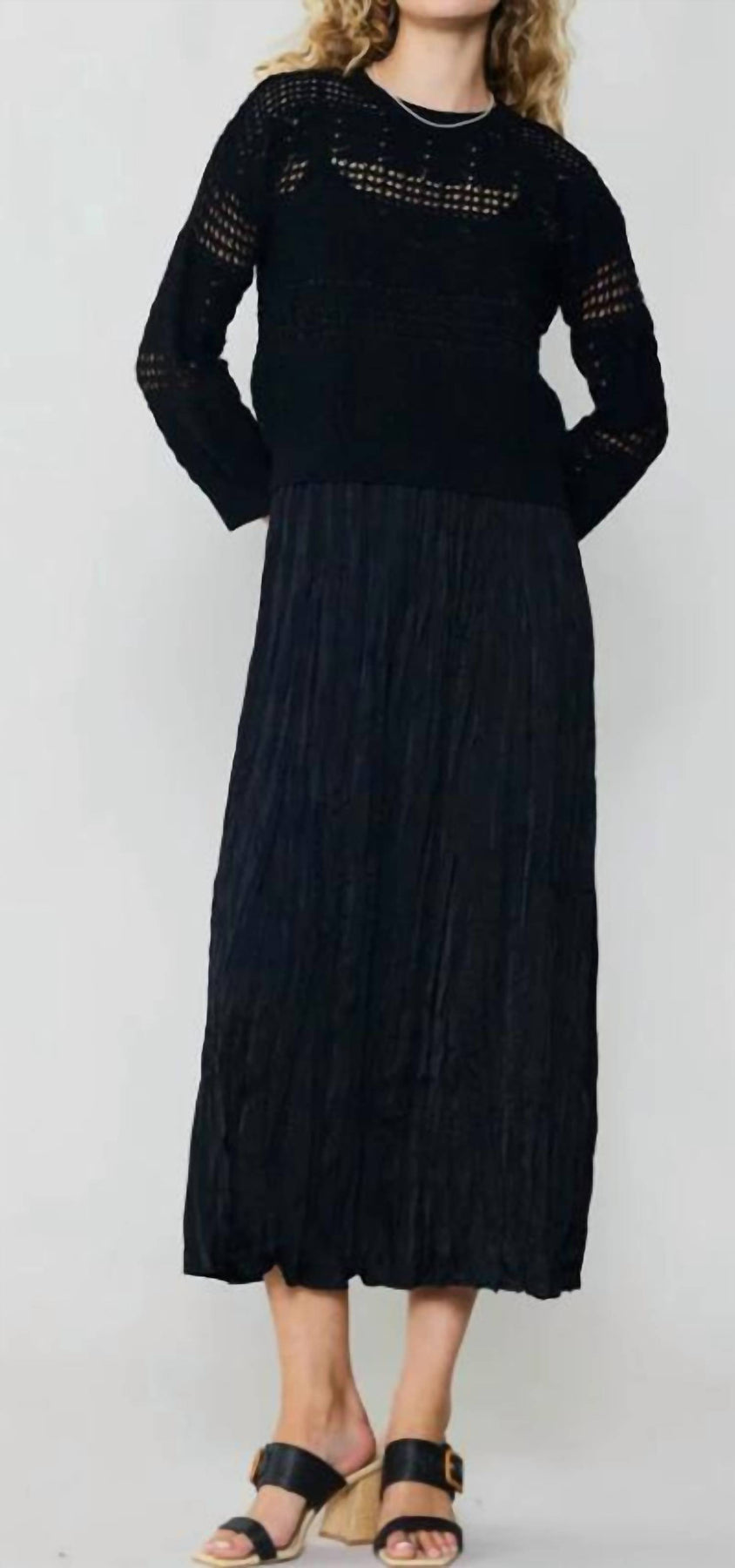 Zweiteiliges Pullover Kleid in Schwarz