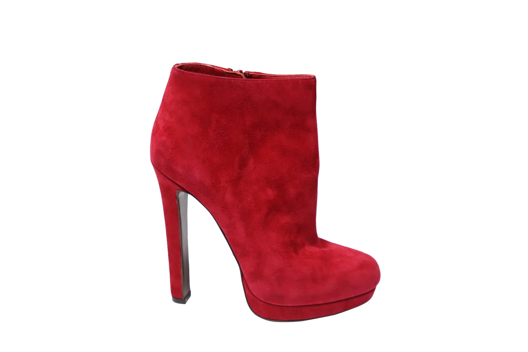 Alexander McQueen Stiefeletten aus rotem Wildleder