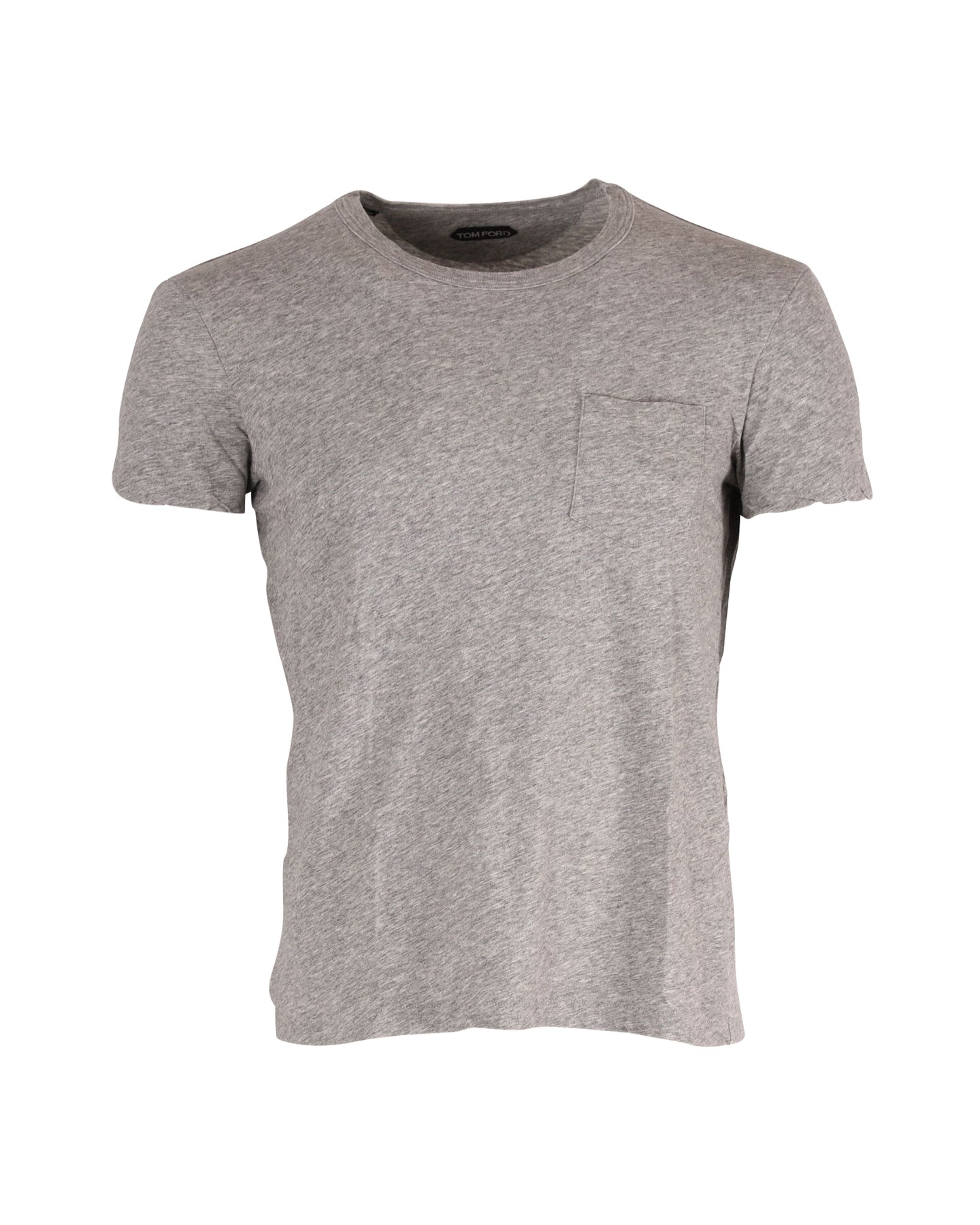 Tom Ford Basic Tasche T-Shirt aus grauer Baumwolle