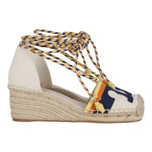 Tory Burch Laguna 60 Espadrille Keil aus mehrfarbigem Canvas