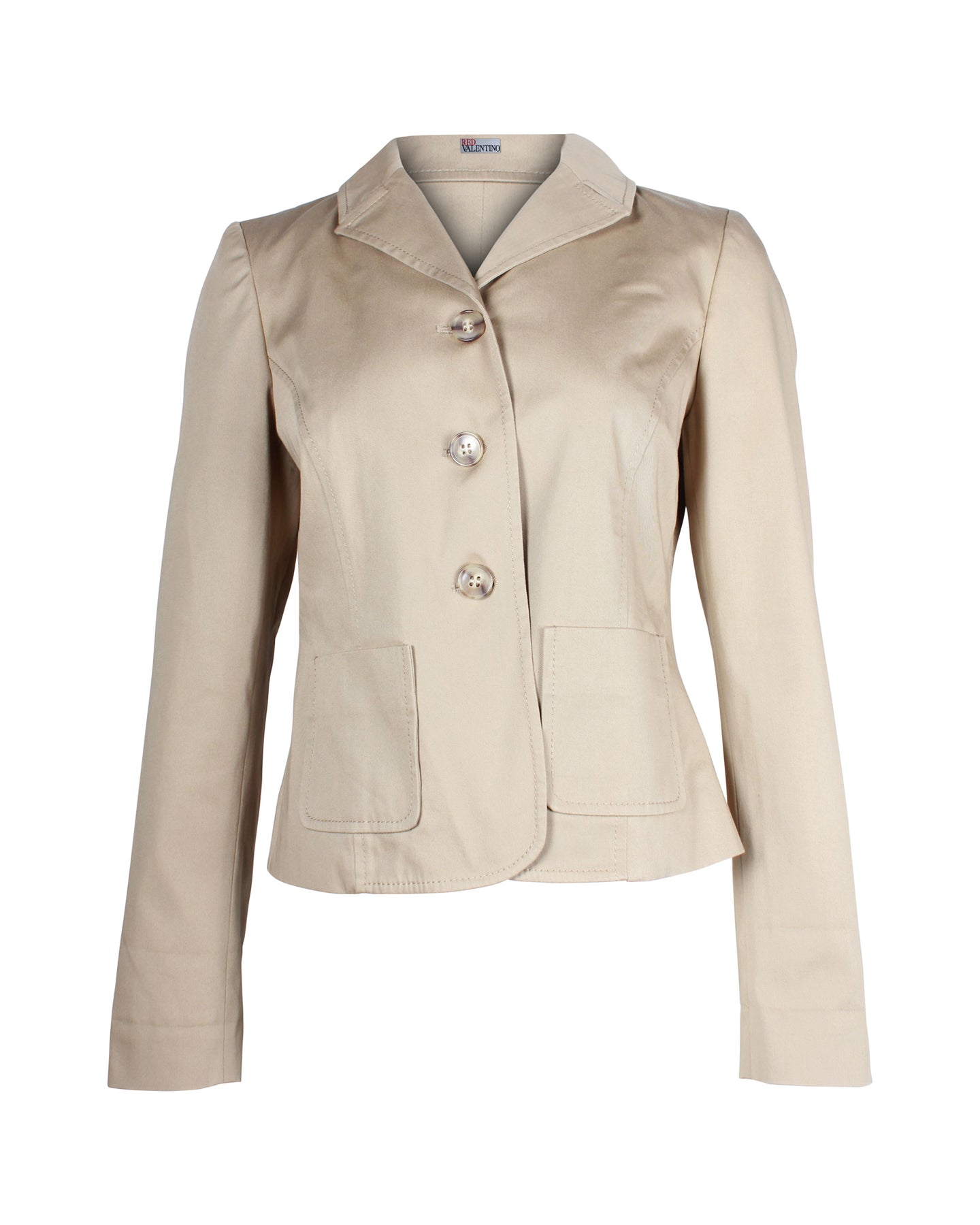 Red Valentino Zurück Bow Blazer aus Beige Baumwolle