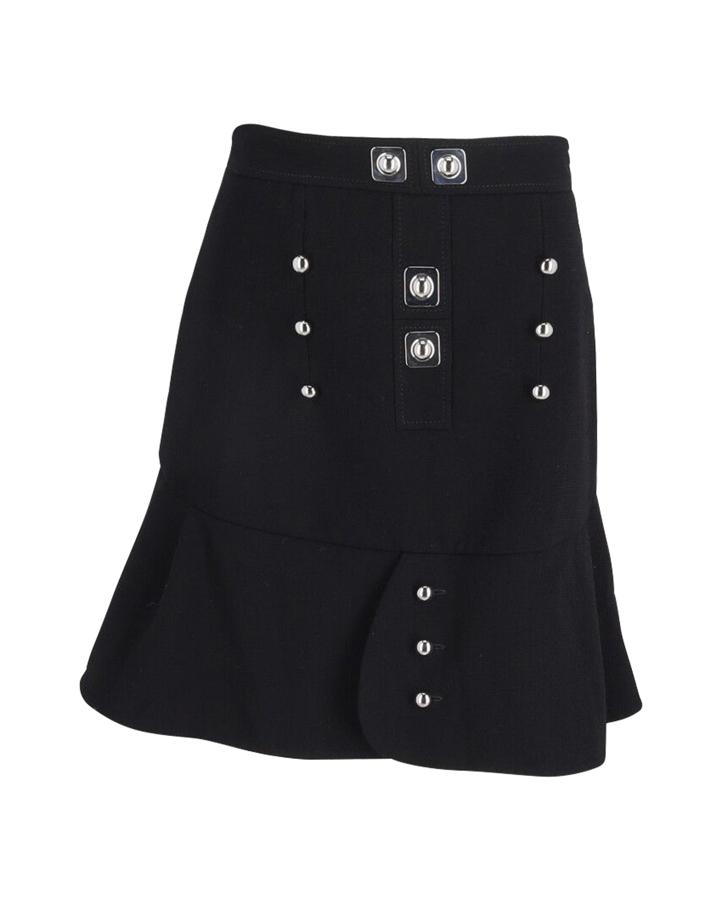 Peter Pilotto Minirock aus schwarzer Wolle mit Rüschen