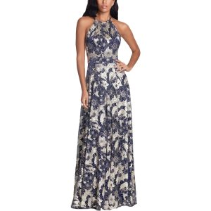 Metallic Maxi Abendkleid