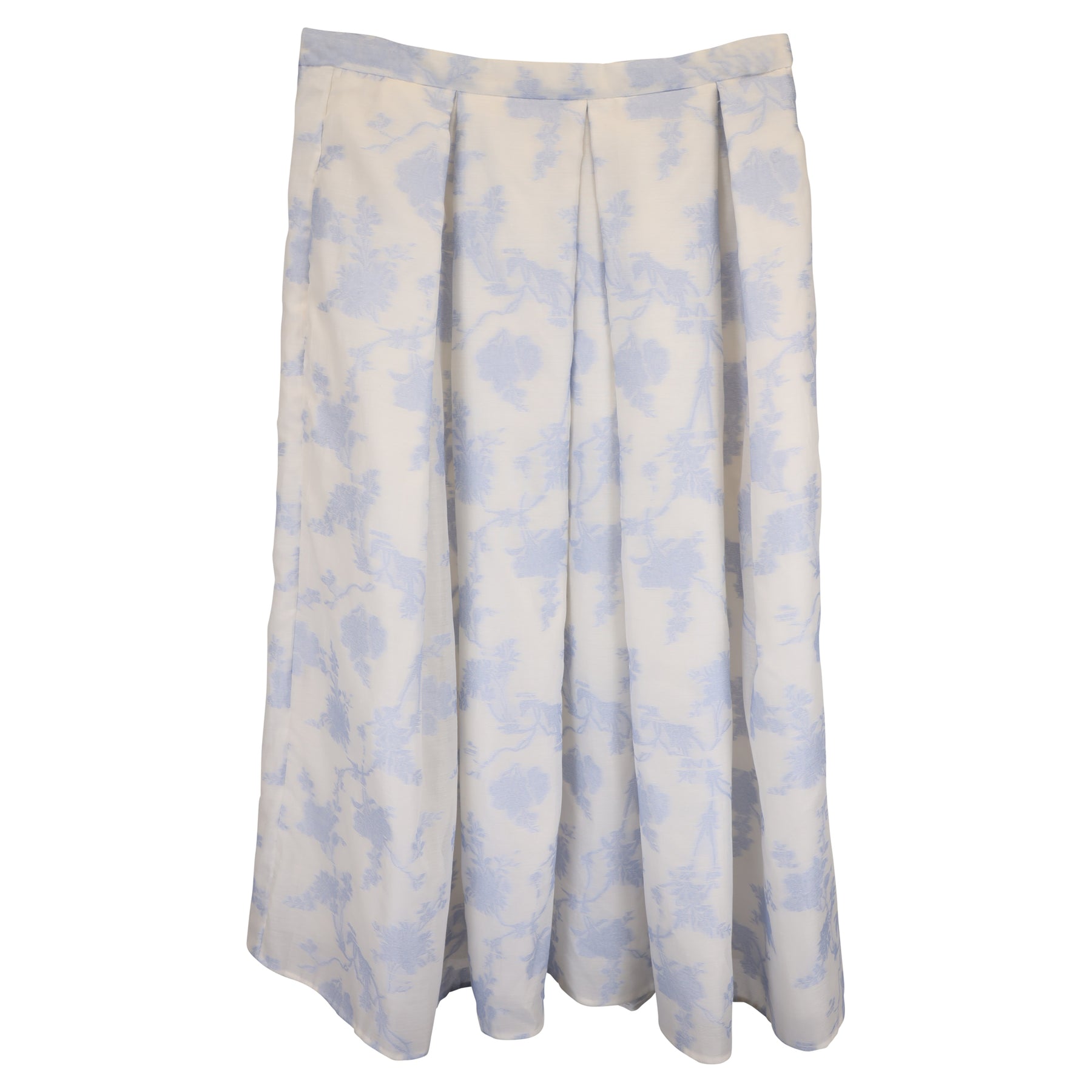 Erdem mit Blumenmuster Midirock in Hellblau Seide