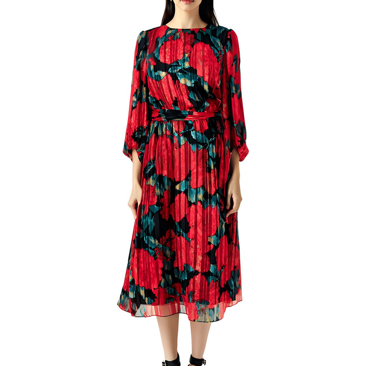 Plus Plissee Midi Kleid