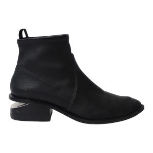 Alexander Wang Kori Ausschnitt Stiefeletten aus schwarzem Leder