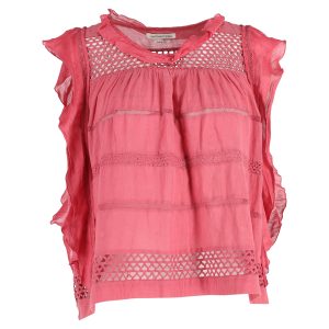 Isabel Marant Etoile Clara Vintage Blouse in Rote Baumwolle