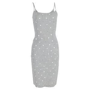 Moschino Jeans Polka Dot Midikleid aus grauem Polyester