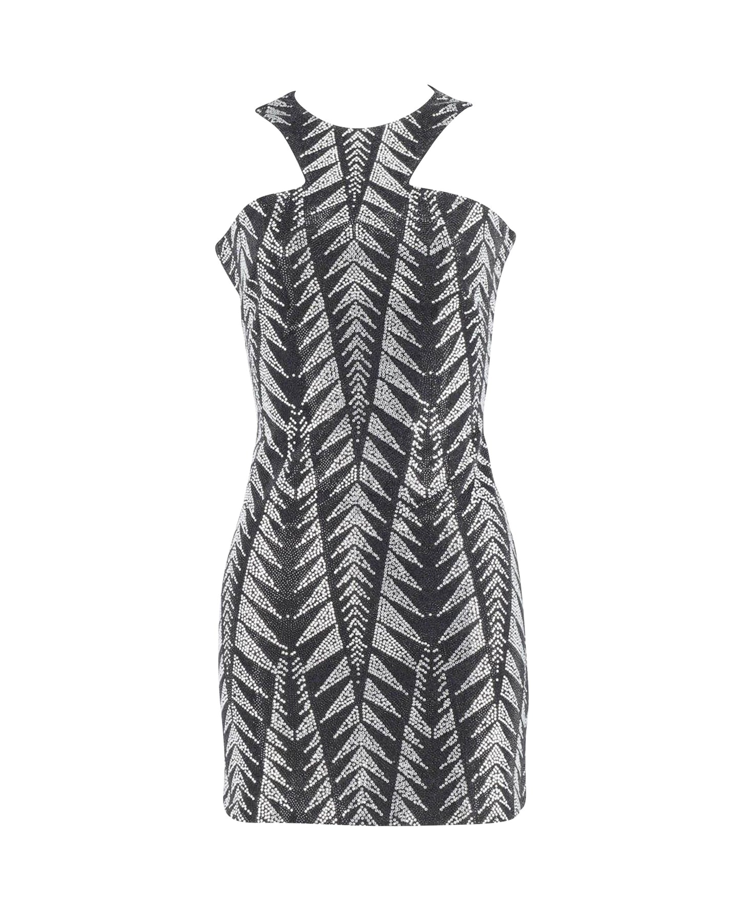 Balmain Sparkly Neckholder Minikleid aus Baumwolle in Schwarz