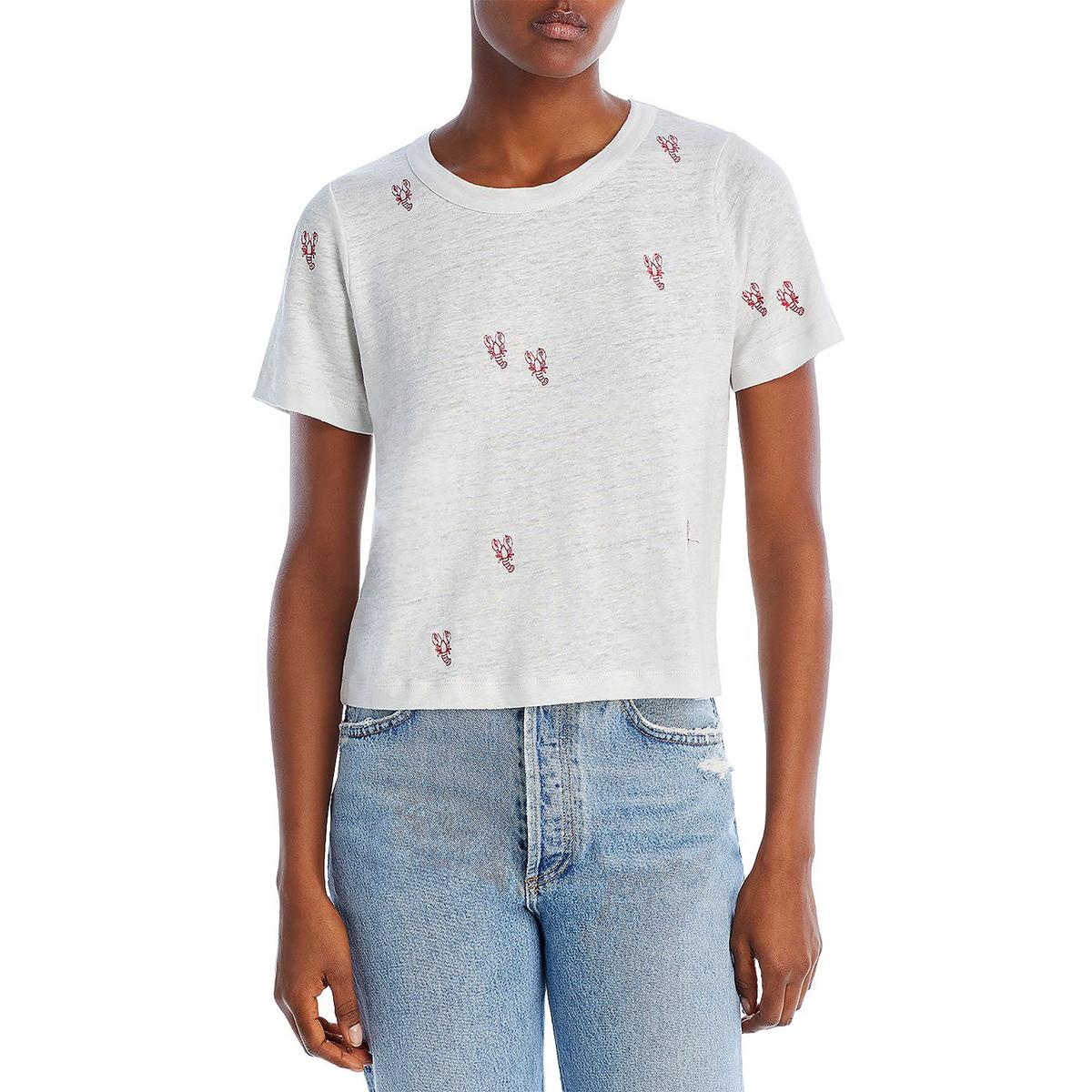 Leinen-Grafik-T-Shirt