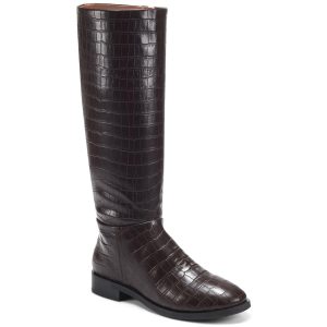 Berri Seitenreißverschluss Runde Zehe Kniehohe Stiefel